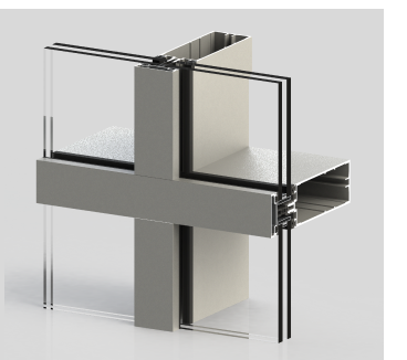 TH123 capdar 60mm curtain wall profile